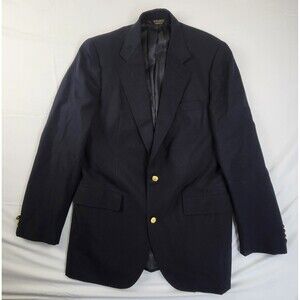 Vtg USA Made Southwick Nordstrom Blue Gold Button Mens Blazer Jacket Sport Coat